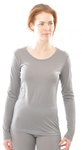 Langarm Shirt aus Seide-Wolle
