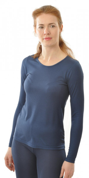 Langarm Shirt 100% Bio-Seiden-Ripp